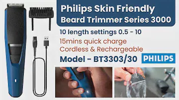 Philips Skin Friendly Beard Trimmer BT3303/30 15mins quick charge Cordless & Rechargeable